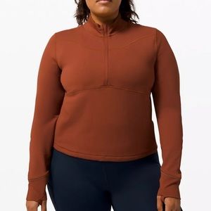 Lululemon Rulu Running Cropped Half Zip Size 6 Terracotta
